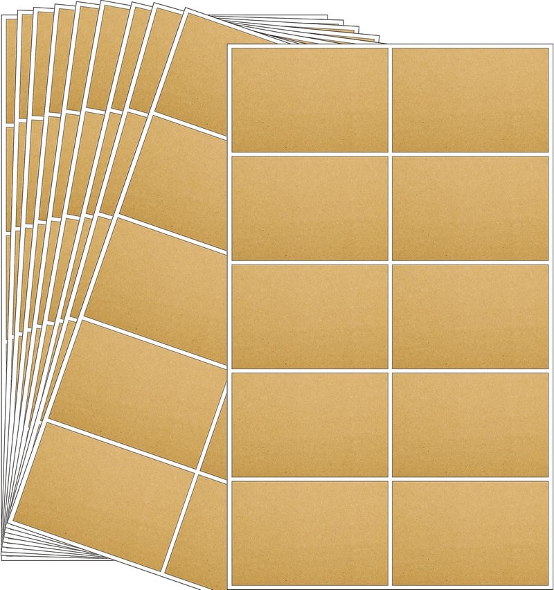 YSHIHE 3 x 2 Inch Kraft Label Stickers,240 Pack Rectangle Inventory Color Coding Stickers Permanent Adhesive Labels for Moving Boxes and Organizer Identification - Image 1
